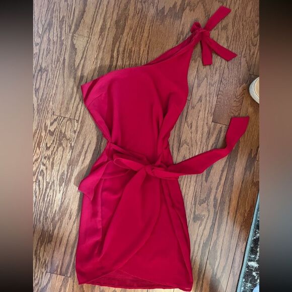 Lucy In The Sky-Red One-Shoulder Dress-XS - Picture 4 of 5
